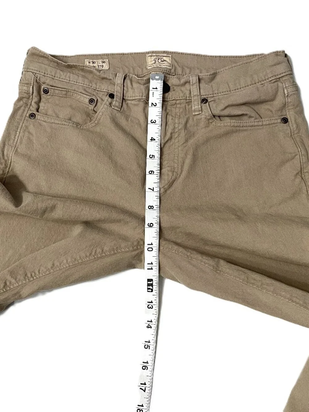 J.Crew 770 Jeans Men 30x30 * Khaki Pants Denim Stretch 5-Pocket Straight AZ962